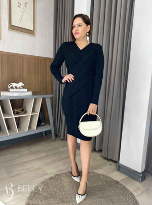 Vestido Jade em Tricô Modal com Transpasse