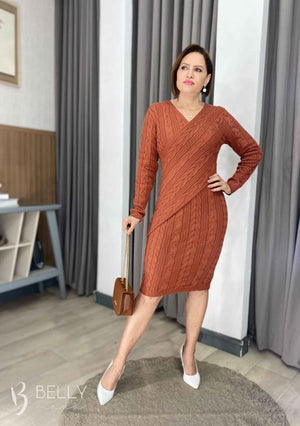 Vestido Jade em Tricô Modal com Transpasse