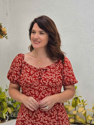 Vestido Midi Karina Plus Size Liso em Viscose Casual Elegante