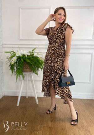 Vestido Midi Kátia Envelope em Viscose Casual Elegante