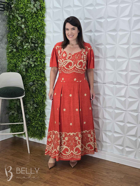 Vestido Layde Longo Barrado