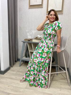 Vestido Ciganinha Longo com Lastex na Cintura