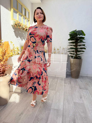 Vestido Midi Magali Liso em Malha Viscolycra Casual