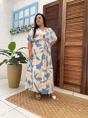 Vestido Longo Monique Estampado em Viscolinho Casual