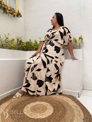 Vestido Longo Monique Estampado em Viscolinho Casual