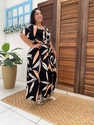 Vestido Longo Monique Estampado em Viscolinho Casual