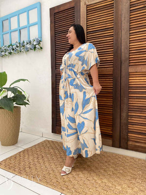 Vestido Longo Monique Estampado em Viscolinho Casual