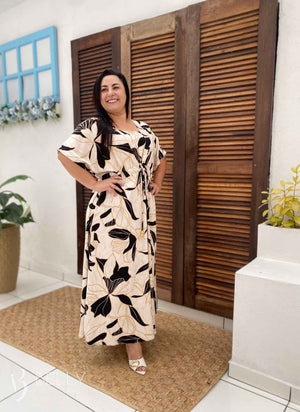 Vestido Longo Monique Estampado em Viscolinho Casual