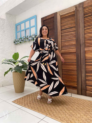 Vestido Longo Monique Estampado em Viscolinho Casual