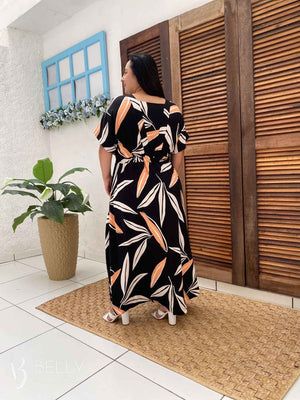 Vestido Longo Monique Estampado em Viscolinho Casual