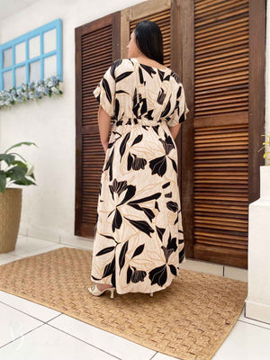 Vestido Longo Monique Estampado em Viscolinho Casual