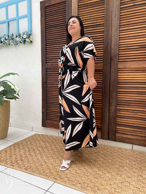 Vestido Longo Monique Estampado em Viscolinho Casual