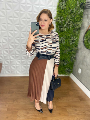 Vestido Plissado Estampado