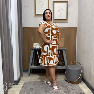 Vestido Plus Size Fátima Barrado Plissado