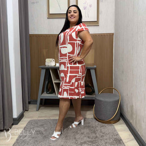 Vestido Plus Size Fátima Barrado Plissado