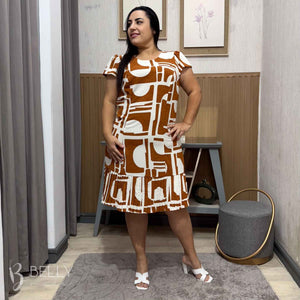 Vestido Plus Size Fátima Barrado Plissado