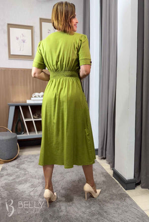 Vestido Midi Soraya Liso em Linho com Viscose Elegante