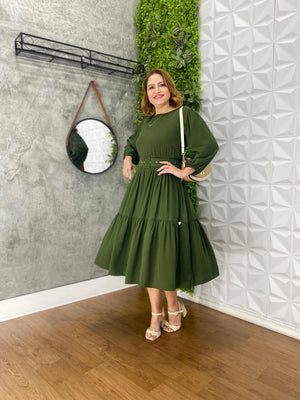 Vestido Sula Manga 3/4 com Cinto