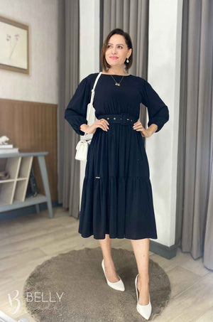 Vestido Sula Manga 3/4 com Cinto