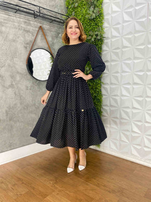 Vestido Sula Manga 3/4 com Cinto