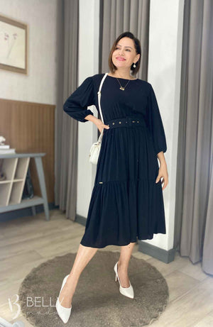 Vestido Sula Manga 3/4 com Cinto