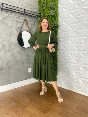 Vestido Sula Manga 3/4 com Cinto