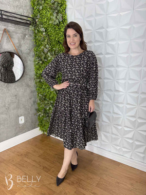 Vestido Sula Manga 3/4 com Cinto