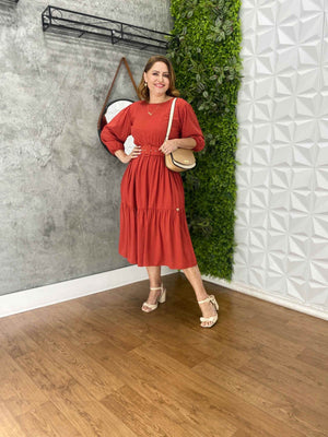 Vestido Sula Manga 3/4 com Cinto