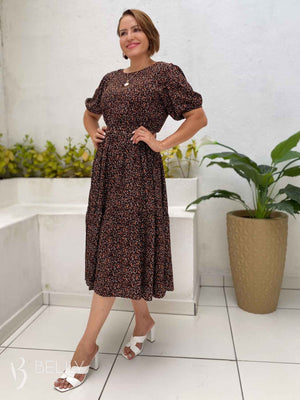 Vestido Sula Manga Curta com Cinto