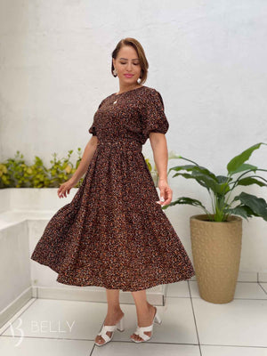 Vestido Sula Manga Curta com Cinto