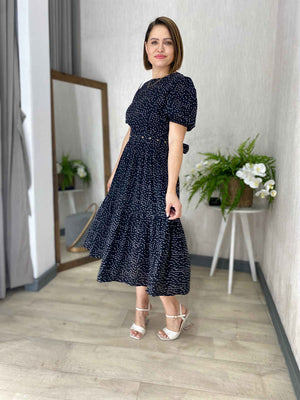 Vestido Sula Manga Curta com Cinto