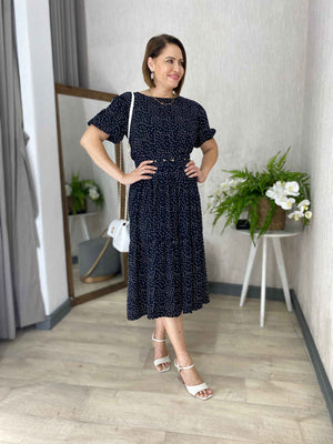 Vestido Sula Manga Curta com Cinto