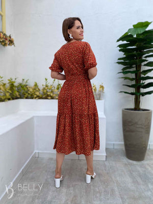 Vestido Sula Manga Curta com Cinto