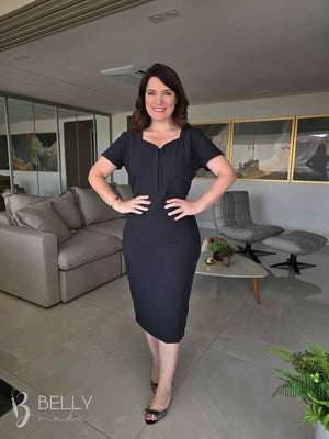 Vestido Tubinho Midi Preto