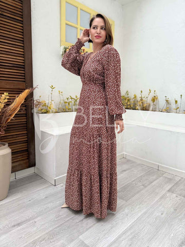 Vestido Longo Yasmim Liso em Crepe Elegante Romântico Jantar