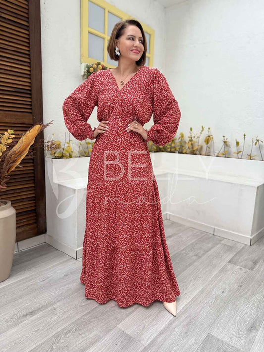Vestido Longo Yasmim Liso em Crepe Elegante Romântico Jantar