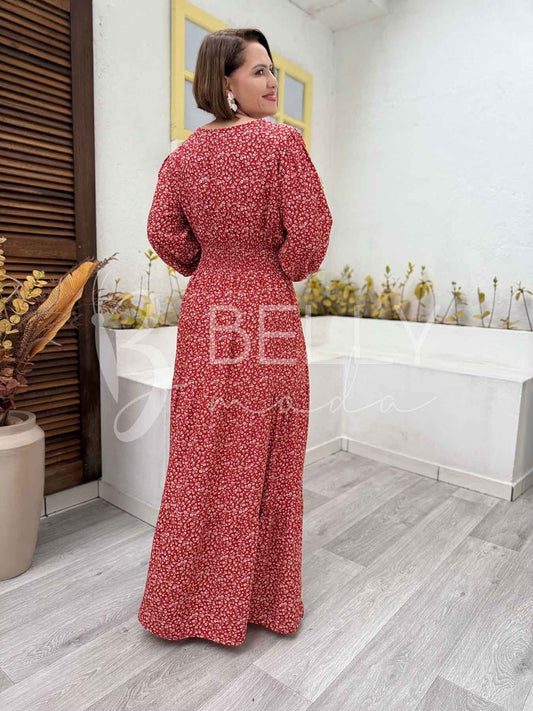 Vestido Longo Yasmim Liso em Crepe Elegante Romântico Jantar